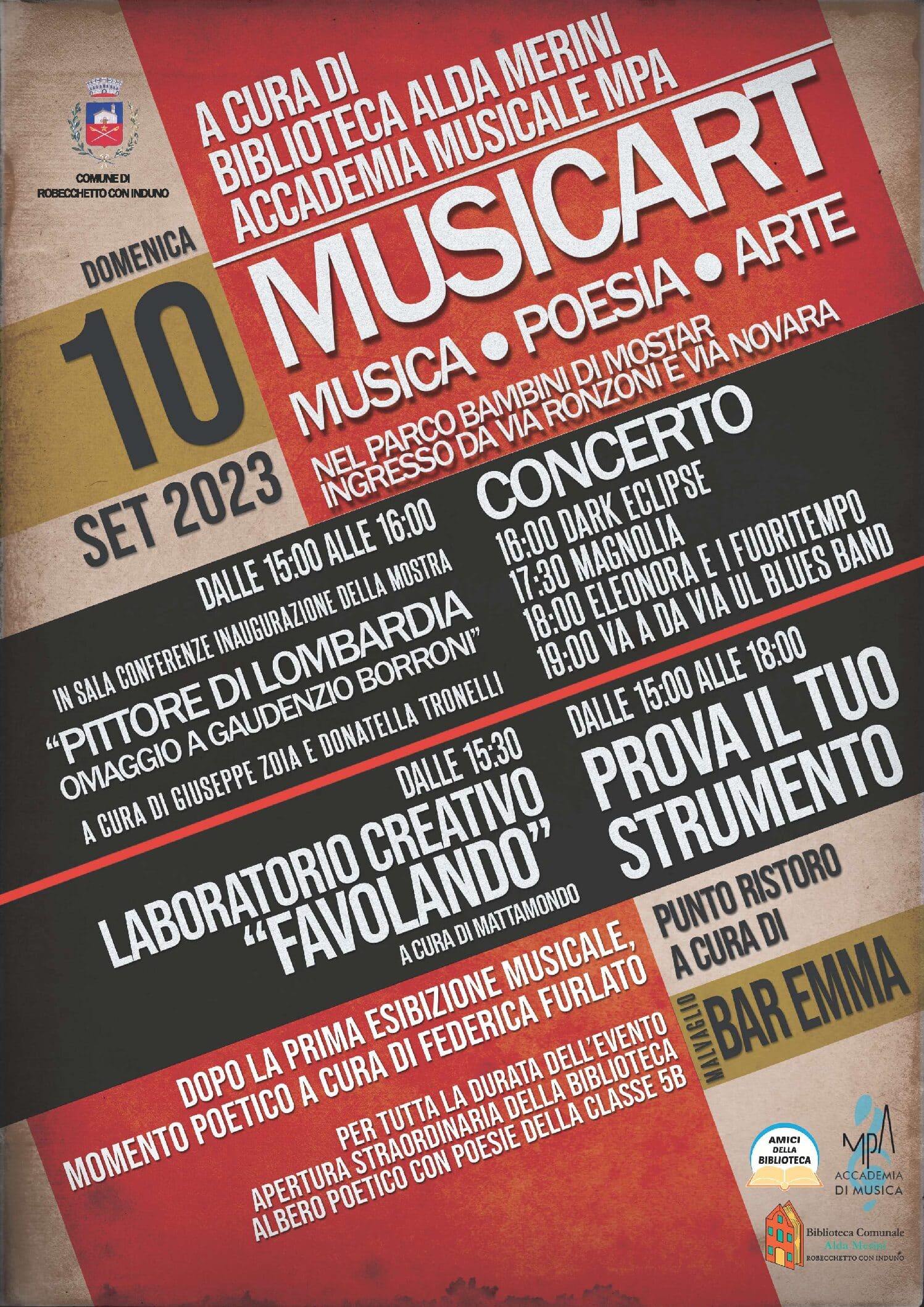Domenica 10 settembre Musicart: eventi di Musica, Poesia e Arte per tutti a Robecchetto con Induno