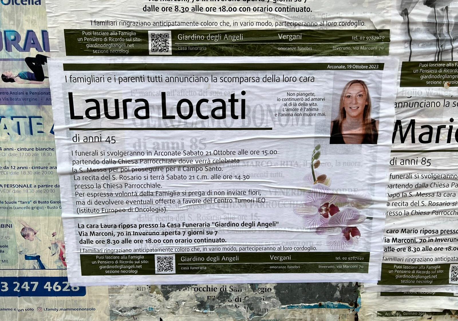 Arconate: la  triste storia di Laura e il pensiero profondo di Mario Mantovani