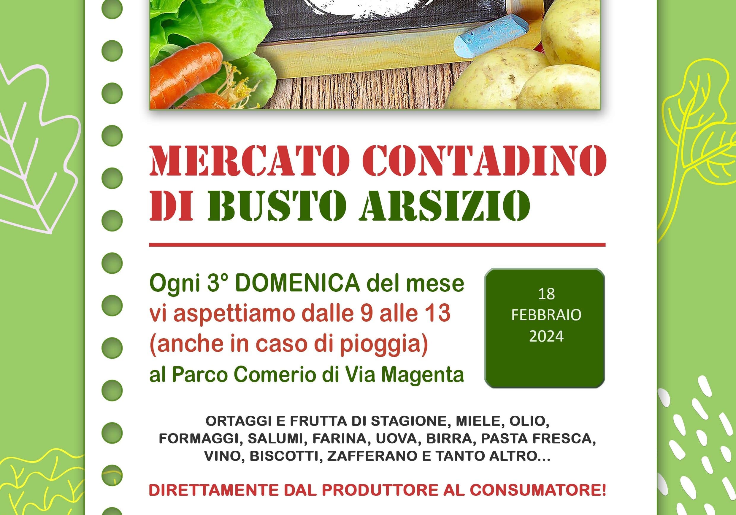 ll “Mercato Contadino”  domenica 18 febbraio sbarca di nuovo a Busto Arsizio
