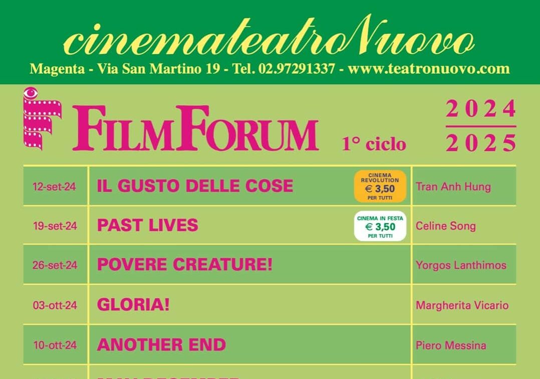 Cinemateatro Nuovo di Magenta : gli ultimi appuntamenti di luglio e l’anticipazione della prossima stagione di FilmForum