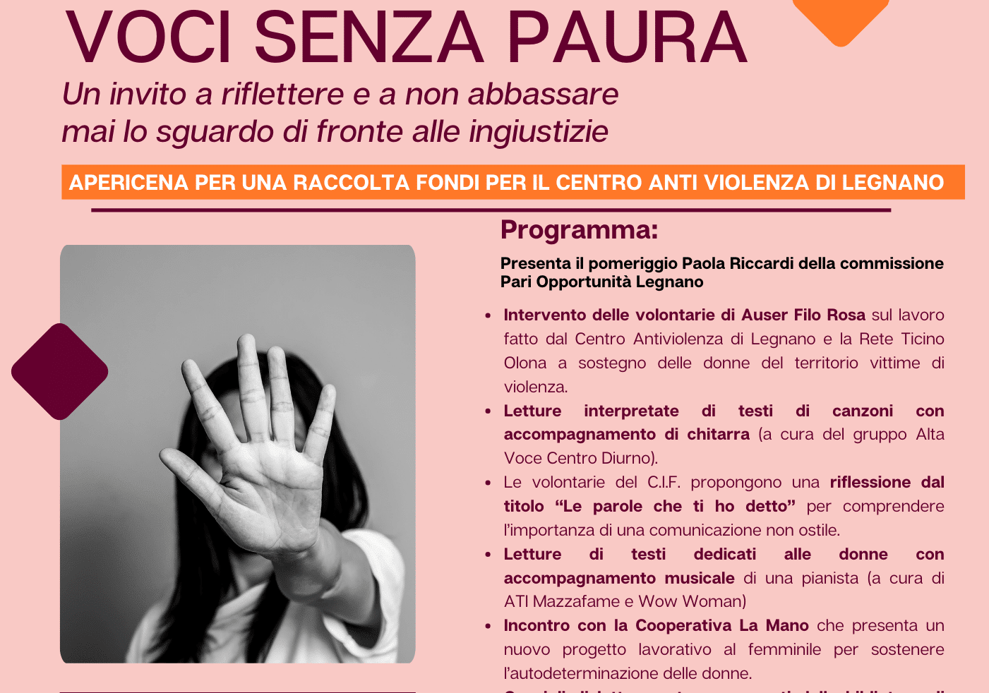“Voci senza paura”. Il Centro Civico Pertini di Legnano per la Giornata contro la violenza sulle donne