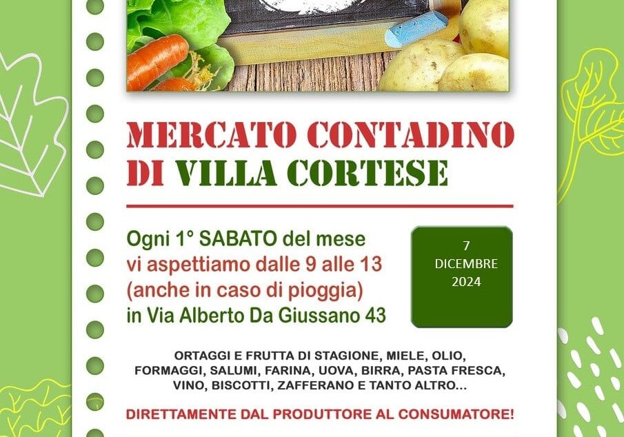 Il Mercato Contadino di Villa Cortese torna sabato 7 dicembre