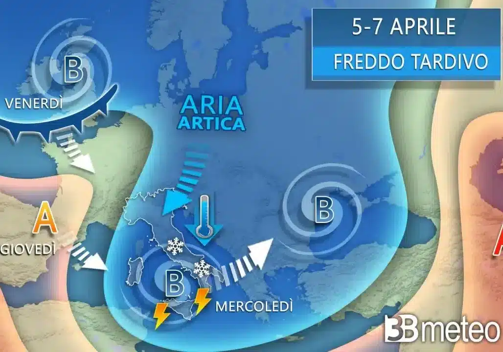 3B Meteo: nel weekend arrivano correnti artiche al Nord