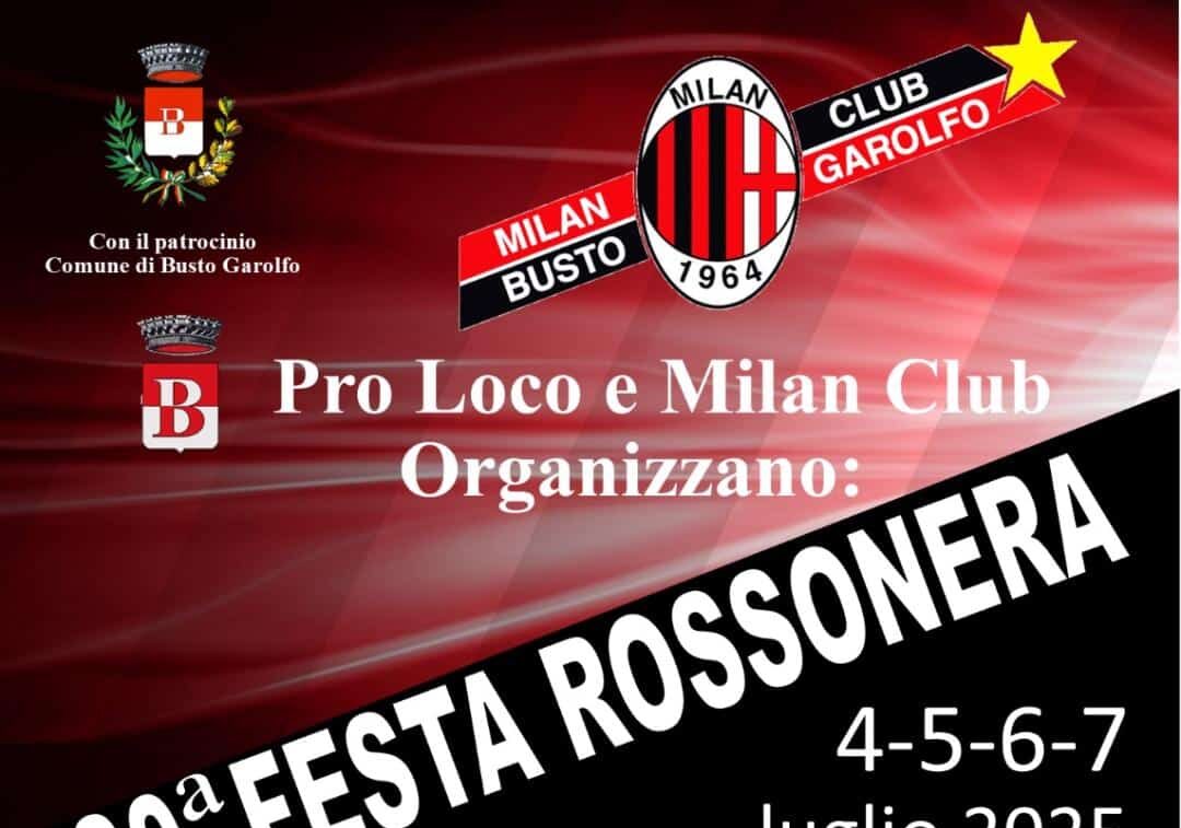 Busto Garolfo, 30ª edizione della Festa Rossonera dal 4 al 7 luglio