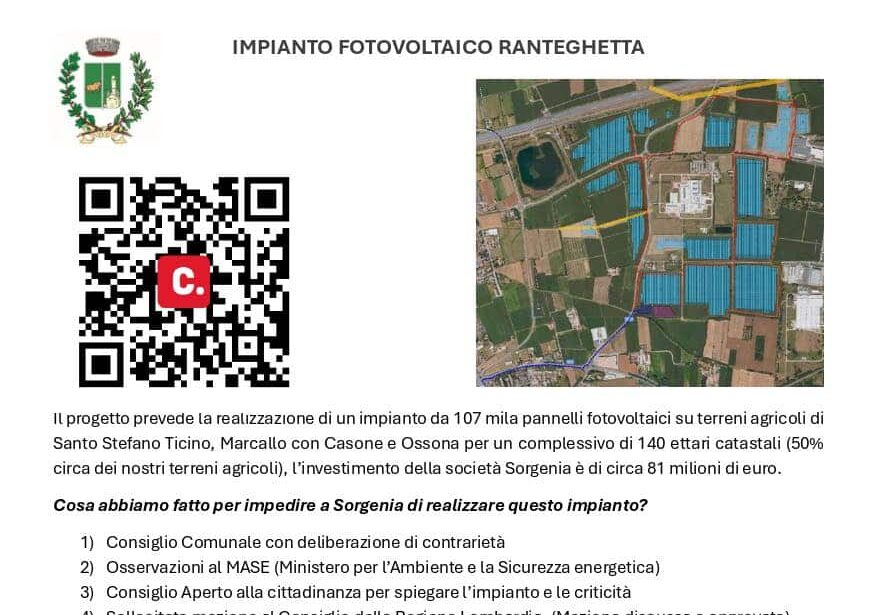 Santo Stefano Ticino dice (ancora) NO al maxi impianto fotovoltaico “Ranteghetta”