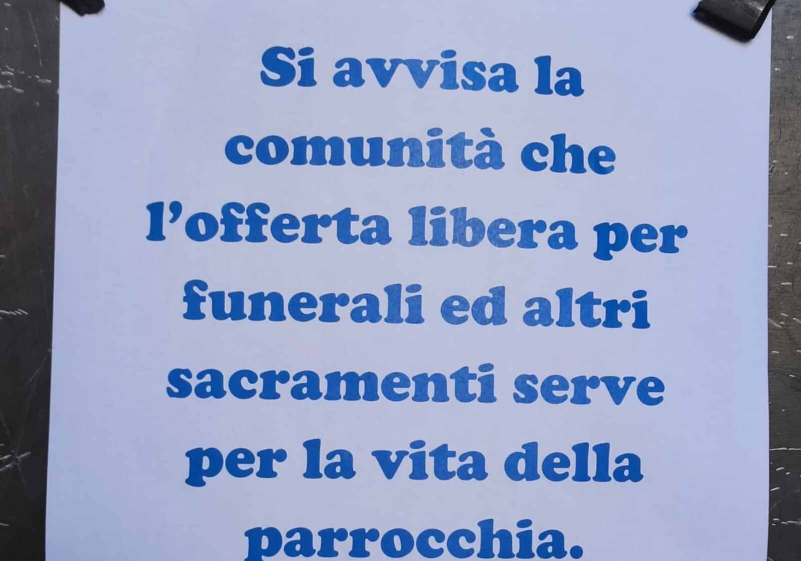 Offerta libera.  Dove siamo arrivati nelle nostre povere chiese