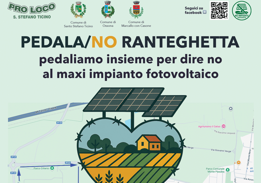 PEDALA/NO RANTEGHETTA: sabato 4 a Santo Stefano protesta a colpi di pedale per dire no al progetto