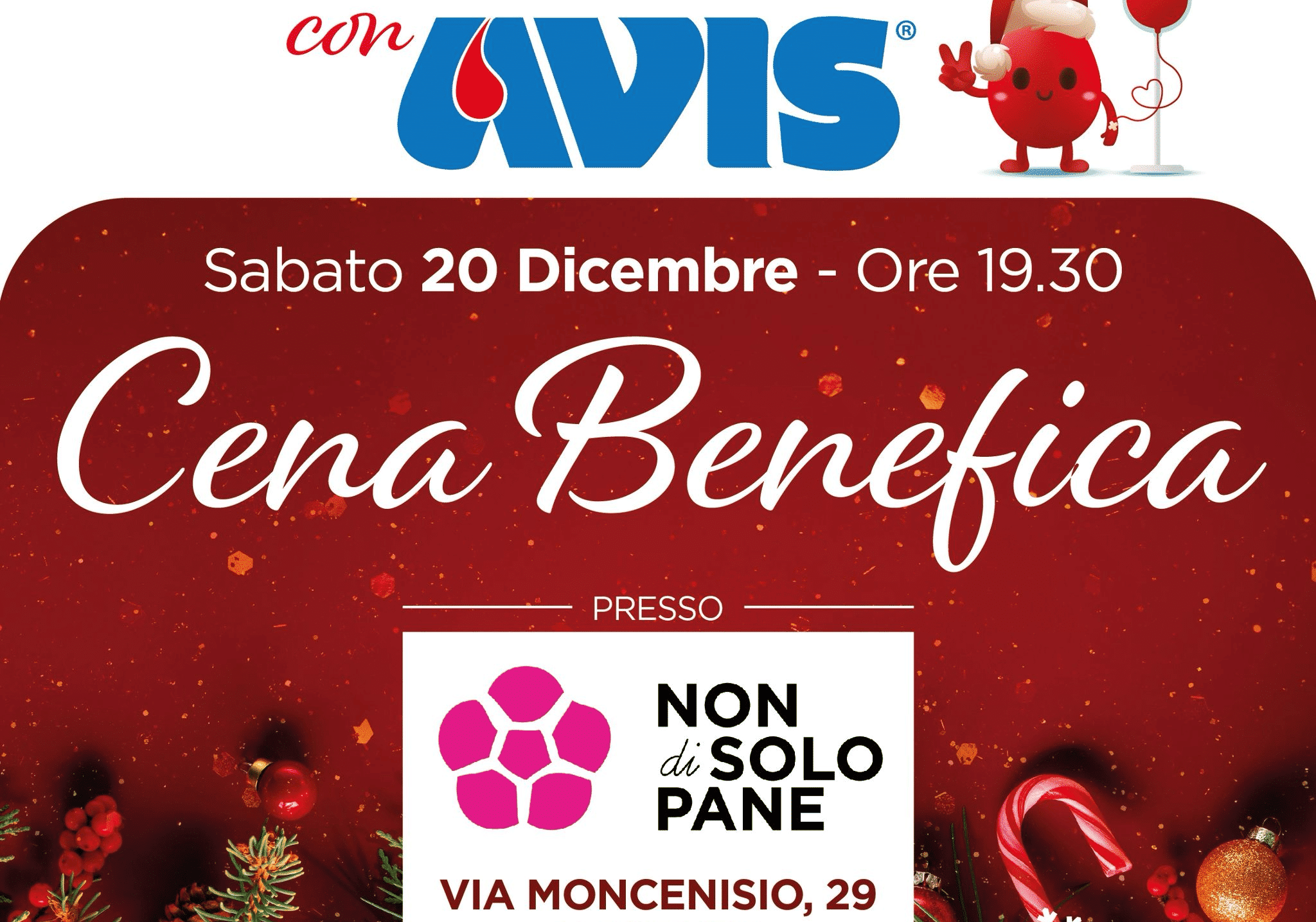 AVIS Magenta: cena di Natale benefica per Non di Solo Pane