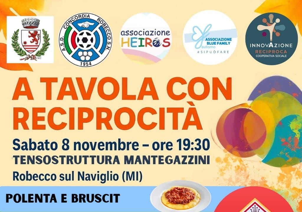 Robecco, “A Tavola con Reciprocità”: la cena che fa bene al cuore e al territorio