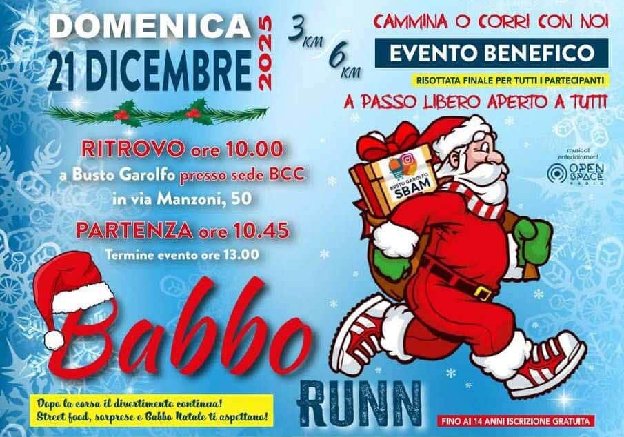 Babbo Runn, la corsa solidale dei Babbi Natale a Busto Garolfo