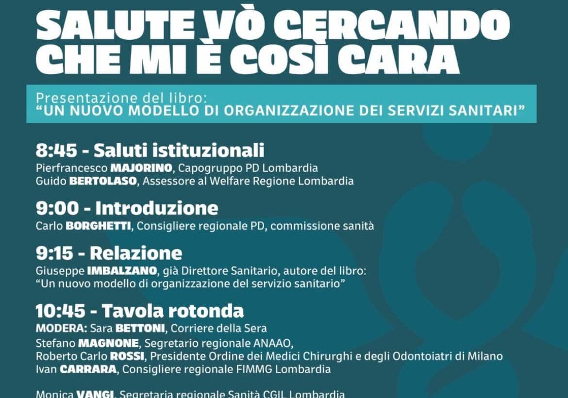 “Salute vò cercando…”: venerdì 6 febbraio convegno del PD a Palazzo Pirelli