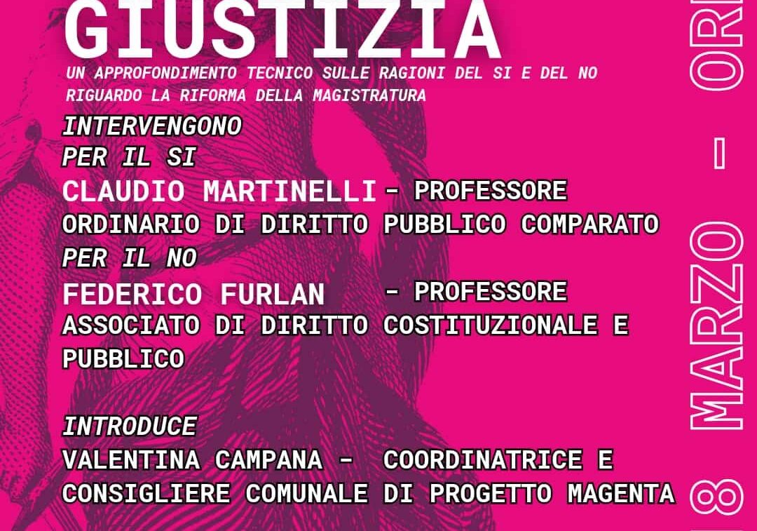 Riforma Costituzionale: Progetto Magenta si prepara al voto con un confronto tra esperti a Casa Giacobbe