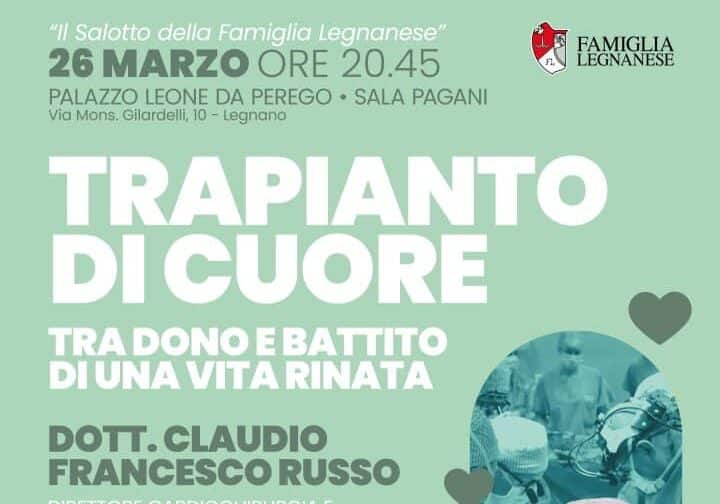 Legnano, una serata sul cuore: scienza, vita e speranza con il cardiochirurgo Claudio Russo