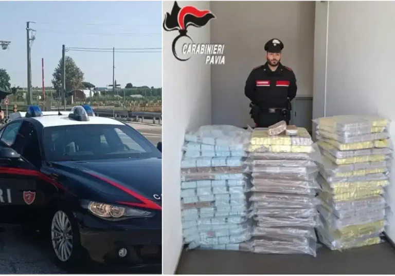 Nove sacchi di droga in un furgone a Voghera, sequestrati 320 kg di hashish