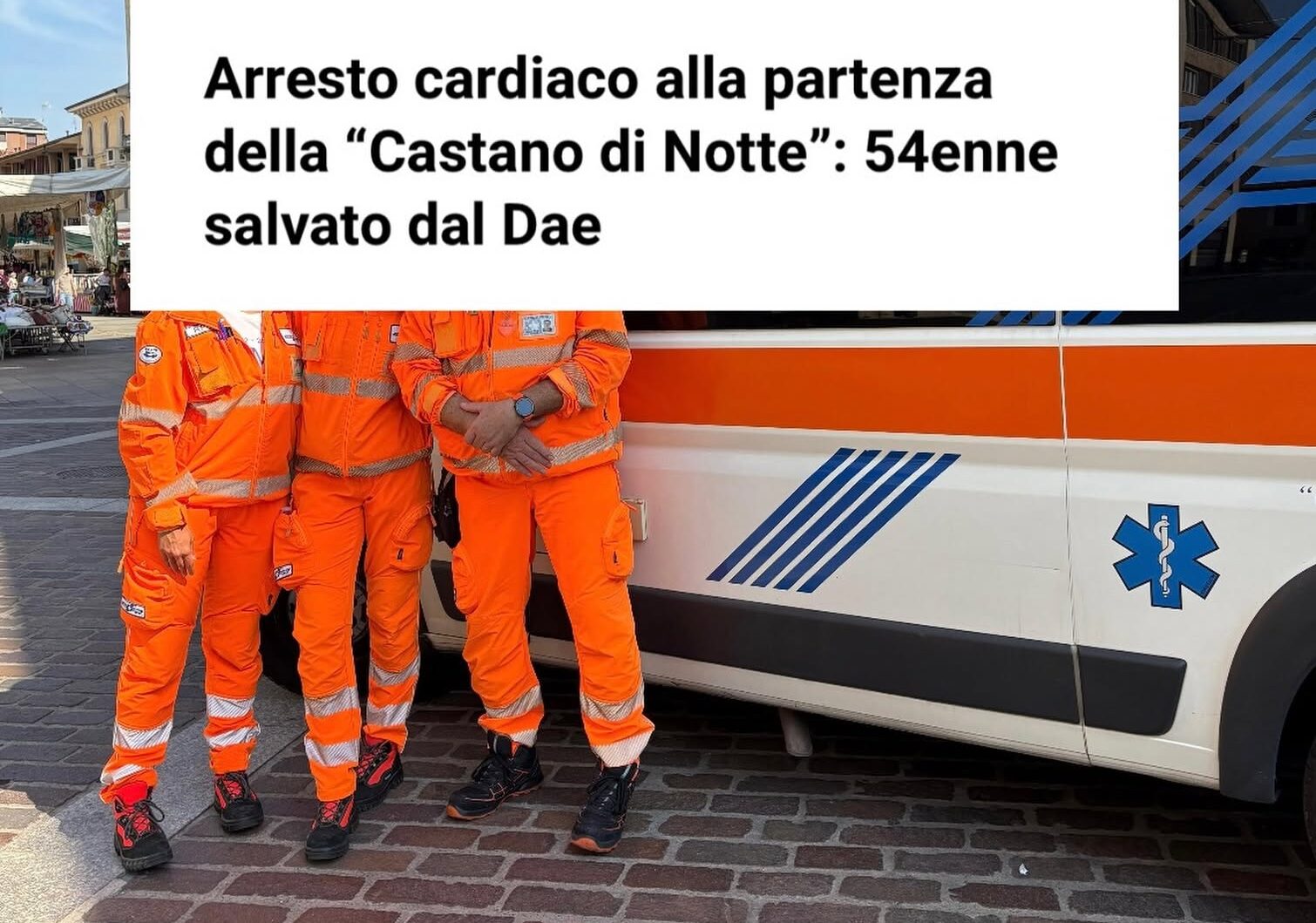 Dramma sfiorato alla ‘Castano di Notte’: podista salvato grazie al defibrillatore e a un volontario della Croce Bianca di Magenta