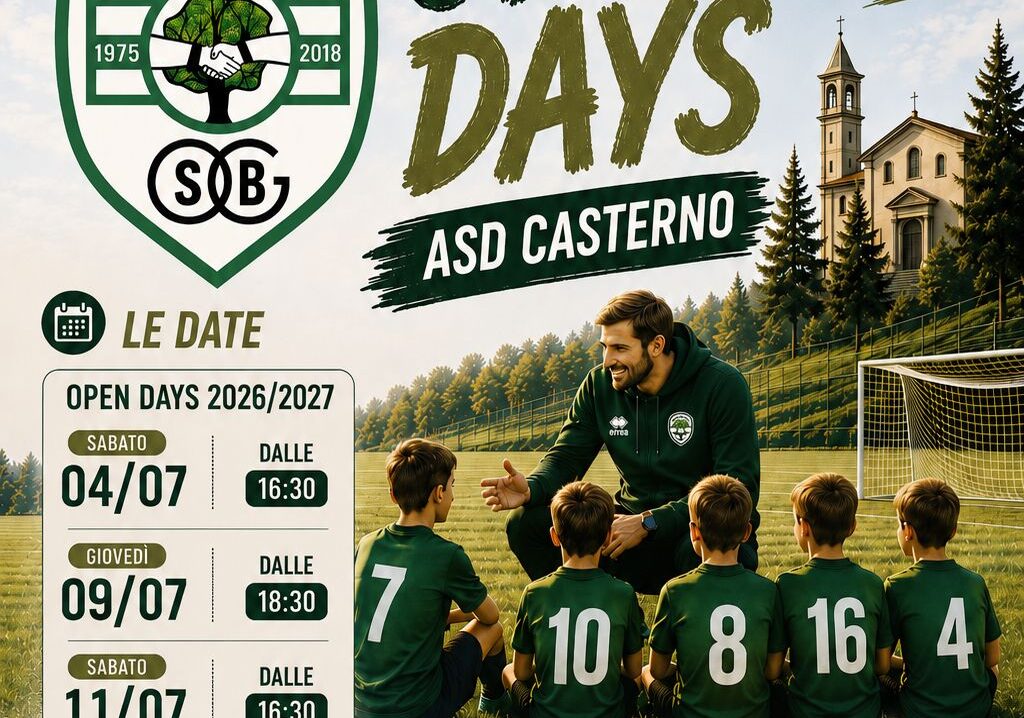 ASD Casterno apre le porte ai giovani calciatori con tre giornate di Open Days