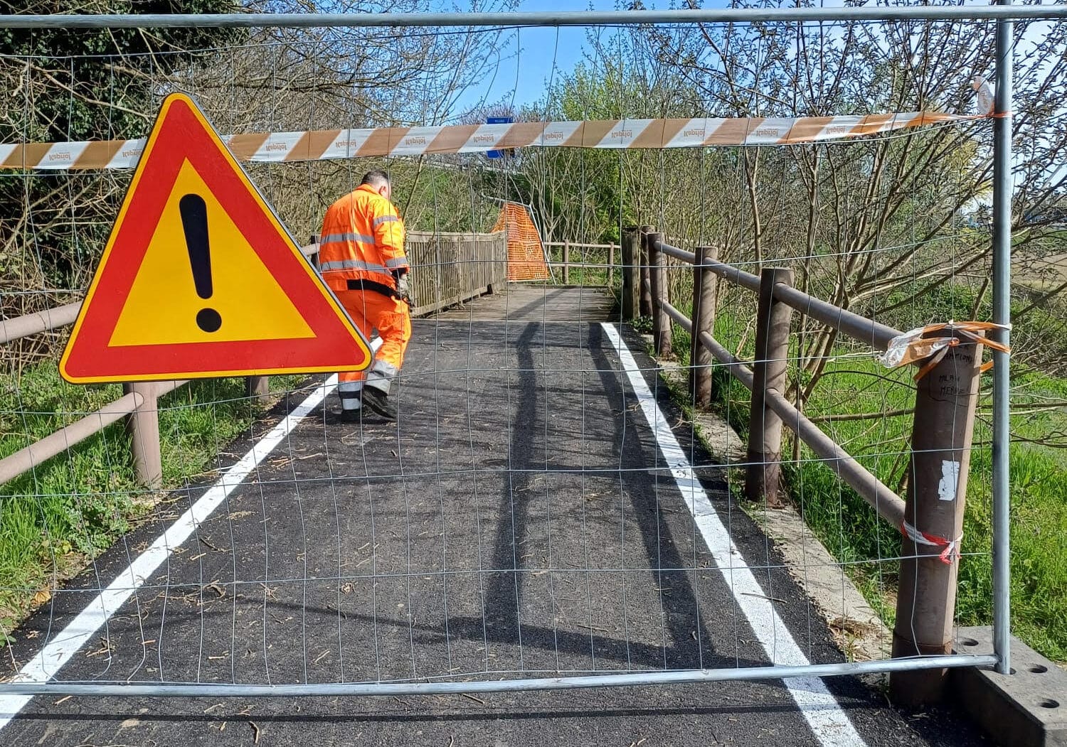 Iniziata a Binasco la costruzione del nuovo ponte lungo la ciclovia VENTO