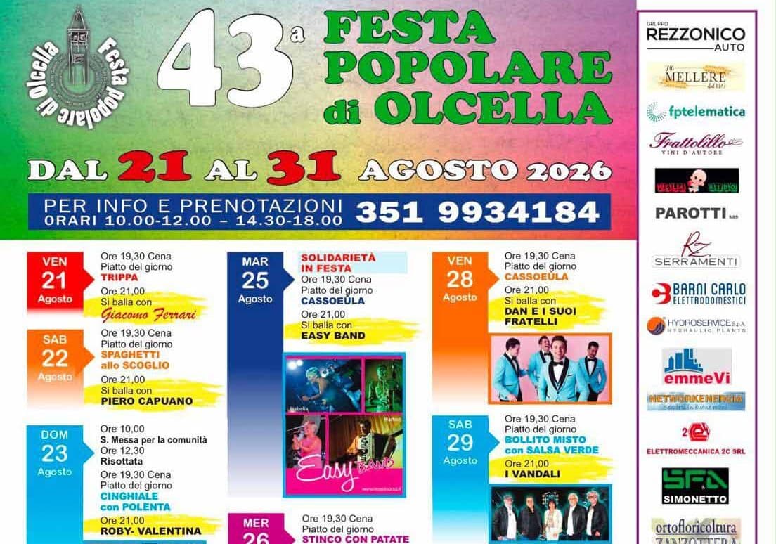 Gran Finale con i fuochi d’artificio e le celebrazioni religiose per la Festa Popolare di Olcella