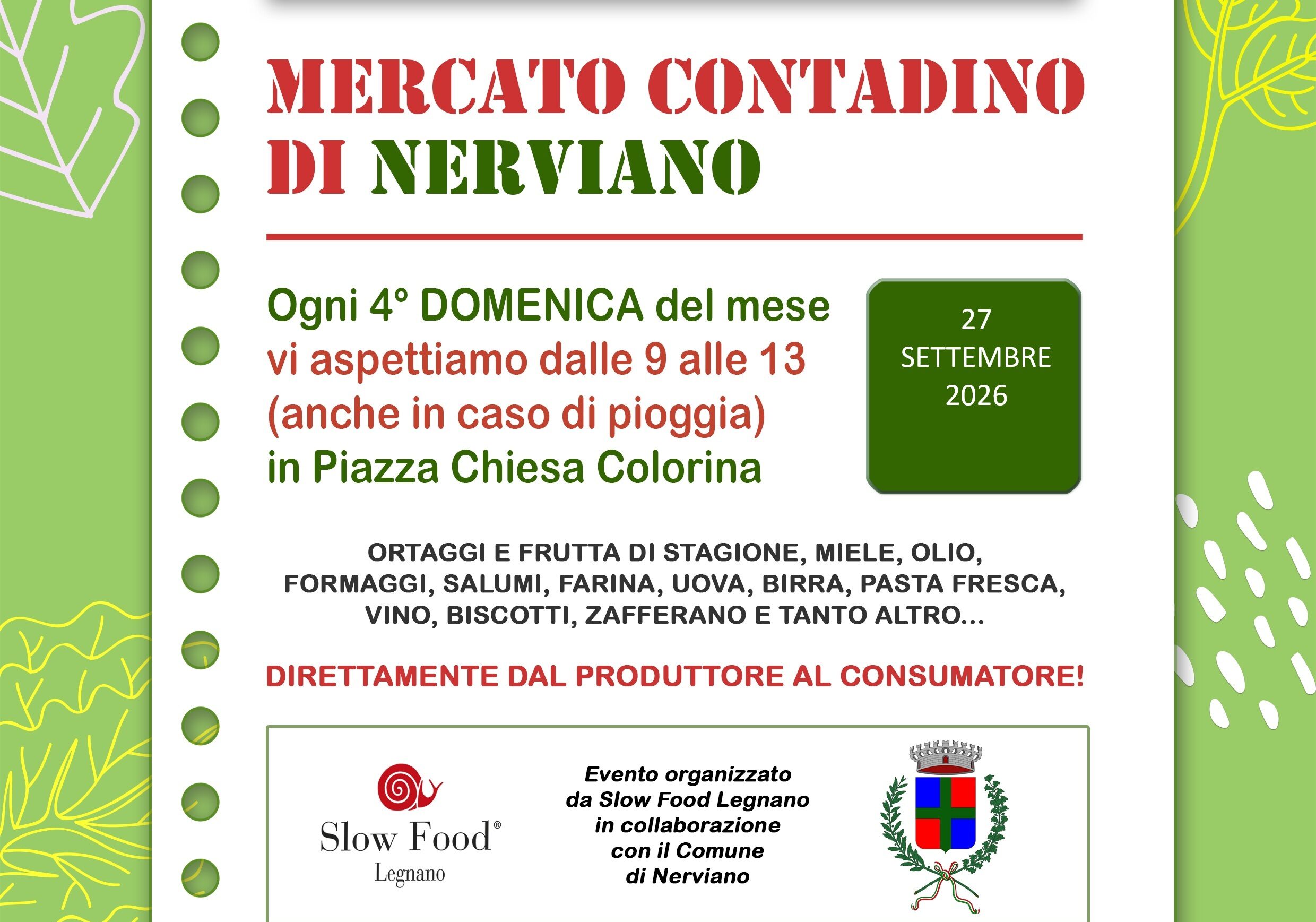 A Nerviano è tempo di mercato contadino